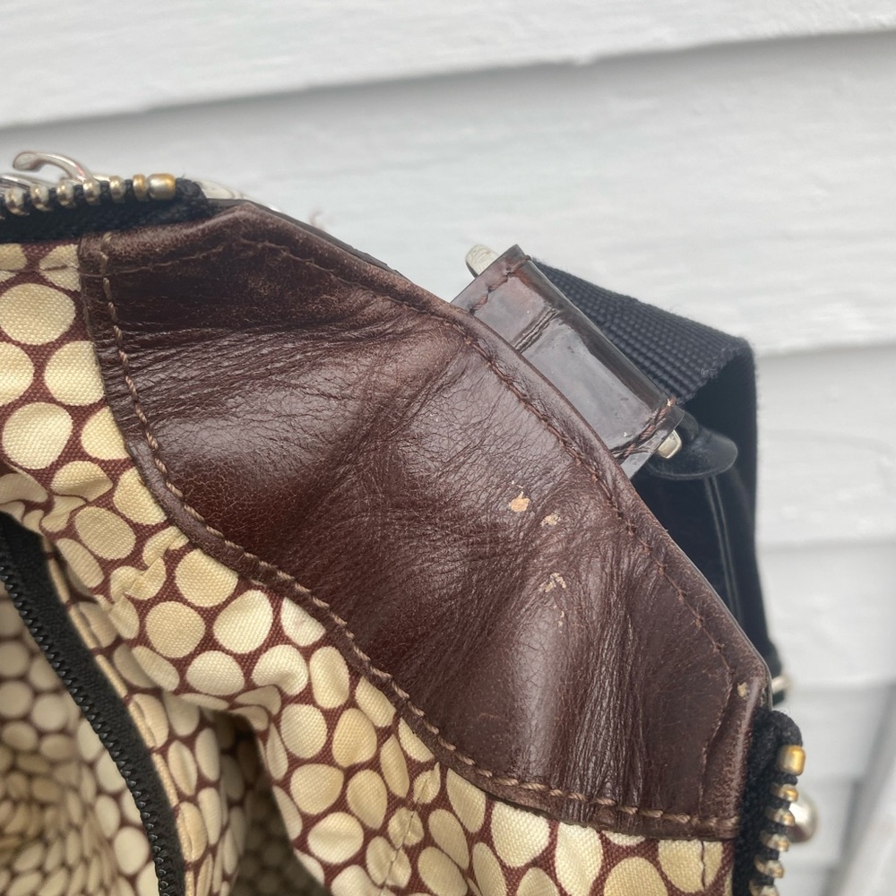 Brighton Nylon Go Go Slim Crossbody Bag Black/Brown Croc🐊 Embossed Leather Trim - Picture 14 of 16